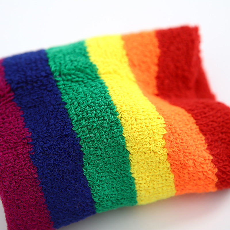 Rainbow Wristband Sweat-absorbent Sports Towel Wristband Headband