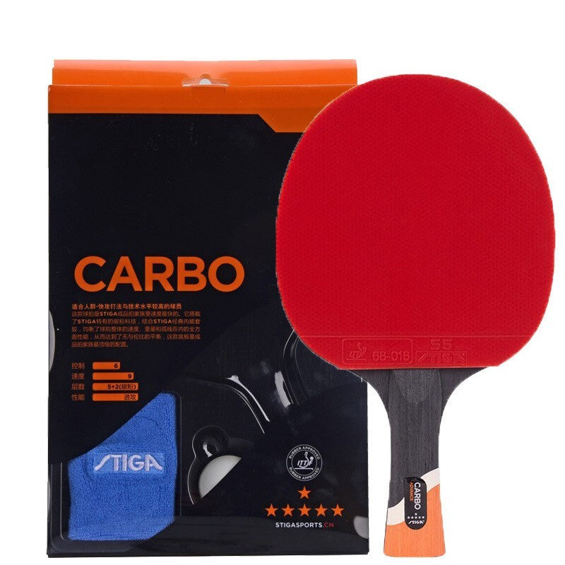 Table Tennis Rackets Professional Single Shot 6 Star Six Carbon Table Tennis Racket Long Handle Shakehand Grip Straight Short Handle